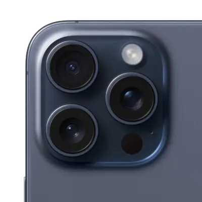 Apple iPhone 15 Pro Max Blå titan kamera